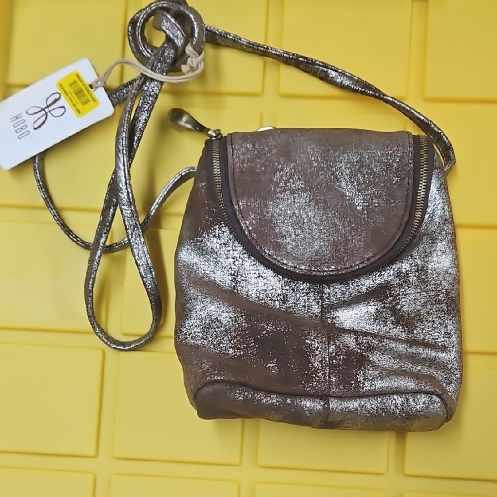 Hobo Metallic Brown Crossbody Bag Hobo Leather Metalic